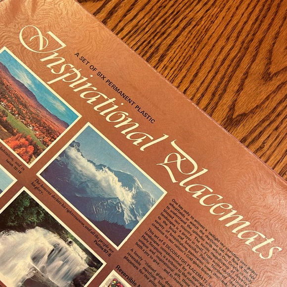 6 Vintage Inspirational Bible Scripture Laminated placemats by Bright of America - Picture 2 of 15